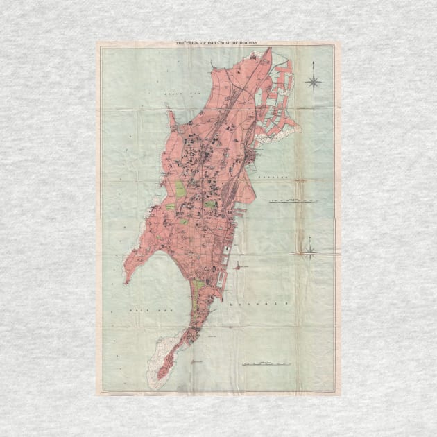 Vintage Map of Bombay India (1895) by Bravuramedia